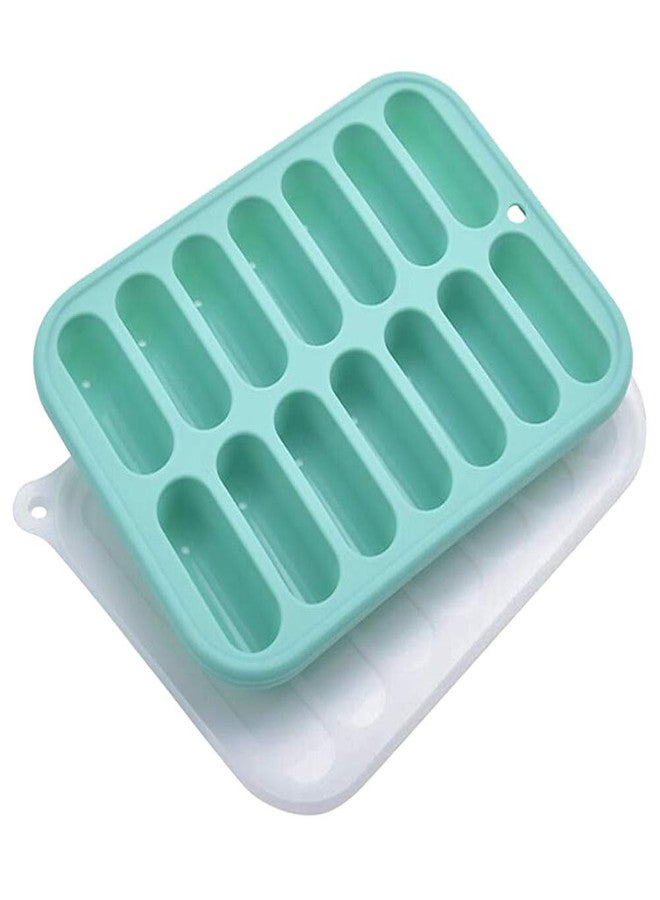 VOSCHOIX Ice Cube Trays,Sausage Silicone Mold with Lid for Water Bottles Easy Release Long Ice Cube Sticks For Bottled Beverage, Soda, Sport Drinks, Burritos Egg - Image 1